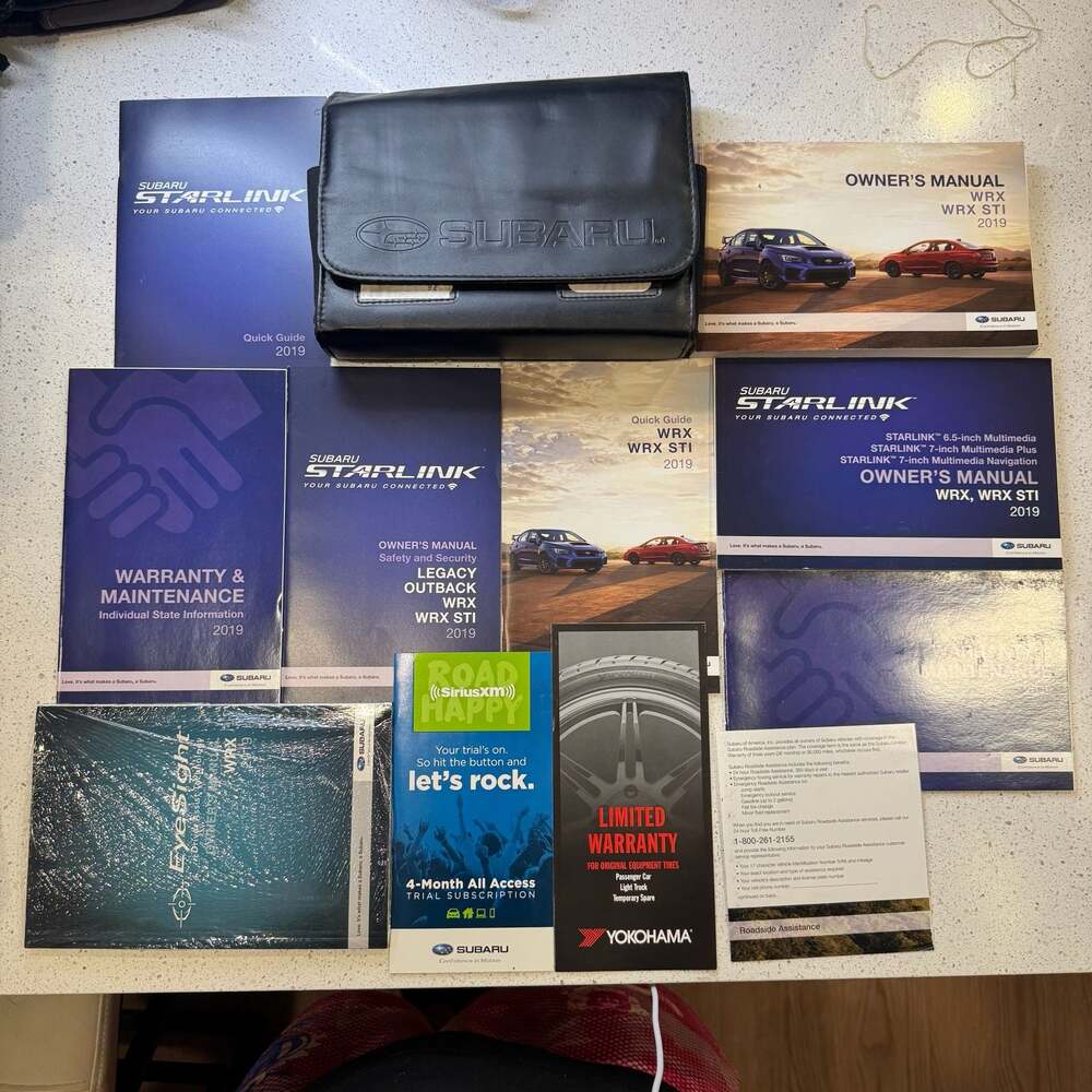 2019 Subaru WRX / WRX STI Complete Owner's Manual Set with Case